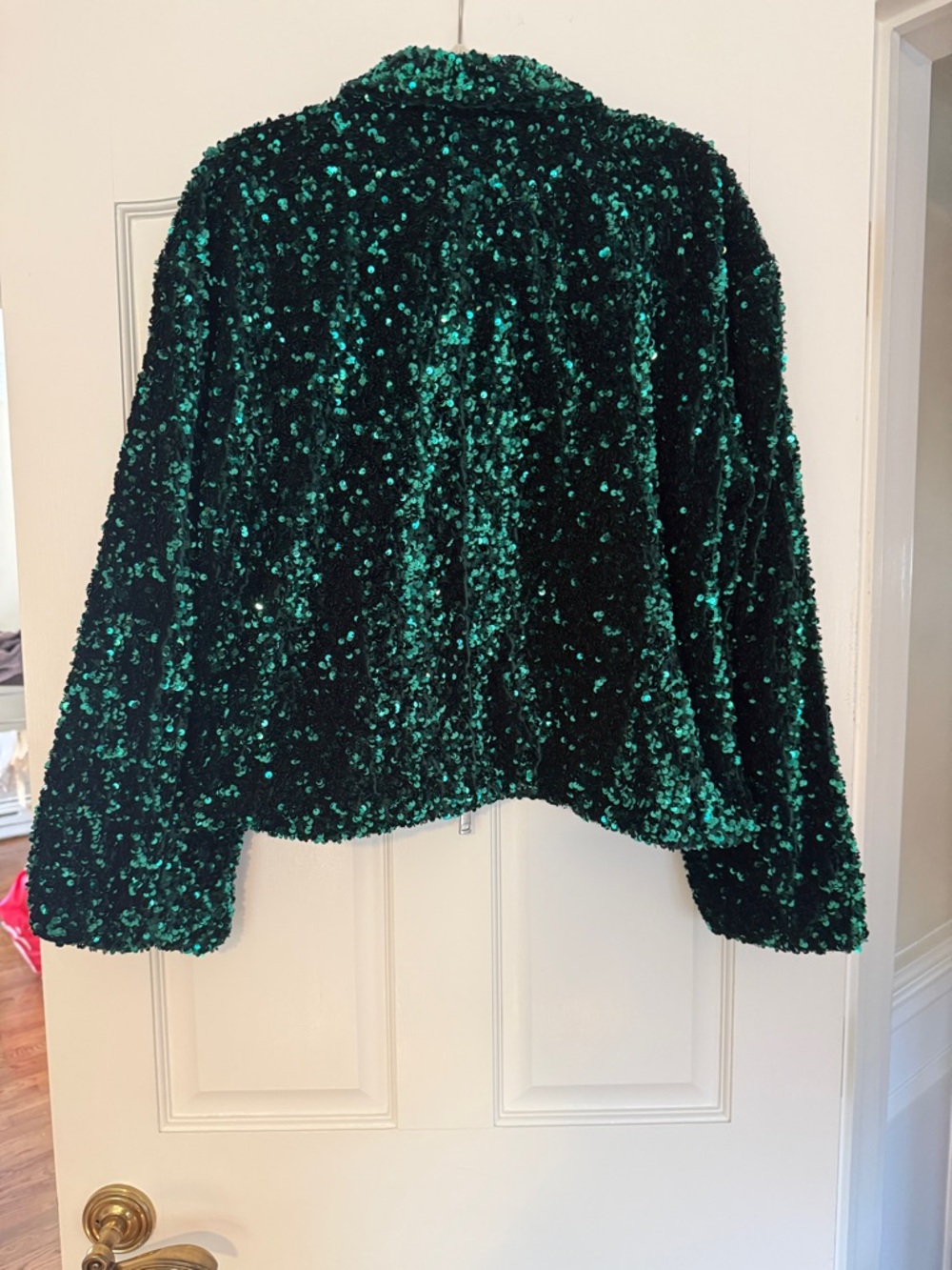 Maeve sequined Green Jacket with Zip Front NWT - Picture 3 of 3